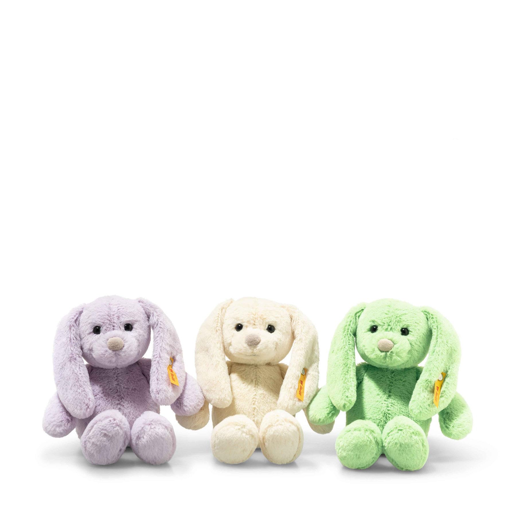 Steiff Tilda Hase 20cm lila, Plüschtier mit Schlappohren, Soft Cuddly Friends, Flauschiges Stofftier zum Kuscheln